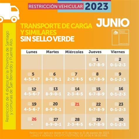 calendario restricción vehicular 2023 chile
